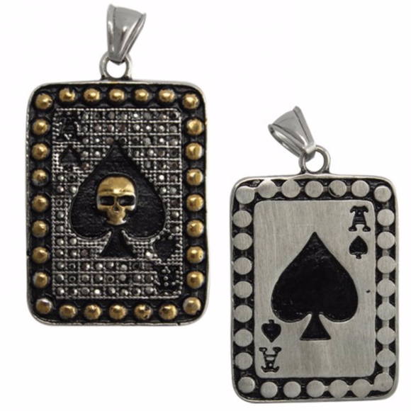 Other - Ace of Spaces With Skull Pendant